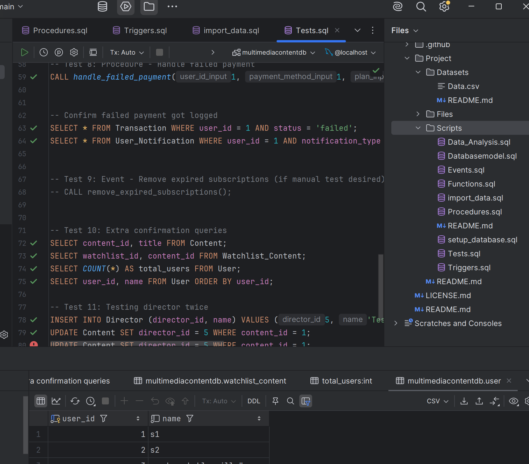 Netflix-style Database Screenshot